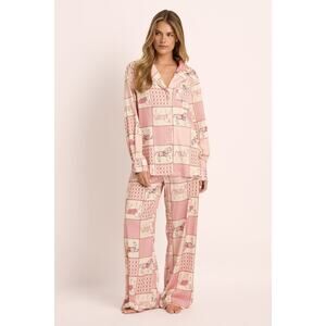 Homebodii Perfect PJs for the Year of the Horse Pink Red Cream Small